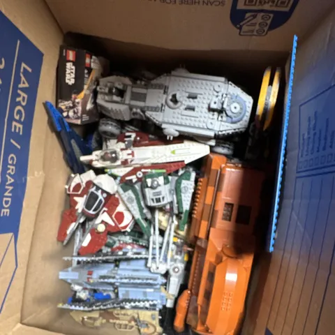 LEGO Star Wars Bulk Lot Mixed Parts & Built Vehicles/Ships Multicolor Box