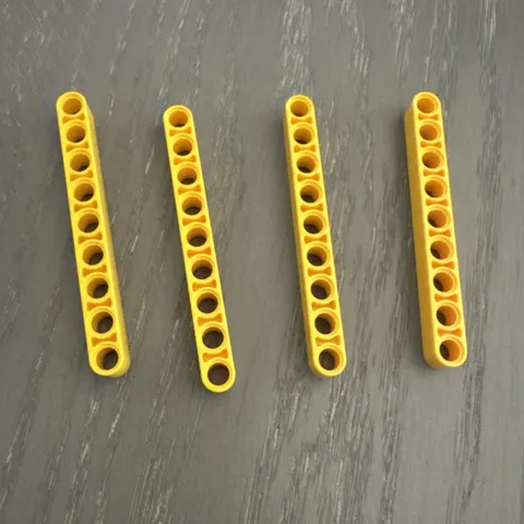 LEGO Beam 9 (40490 / 64289) Yellow 4 Pieces