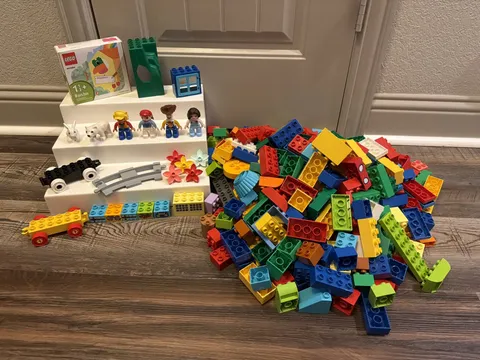Lego Duplo blocks LOT - 350 Pieces includes Figures, Animals, Cars, & More