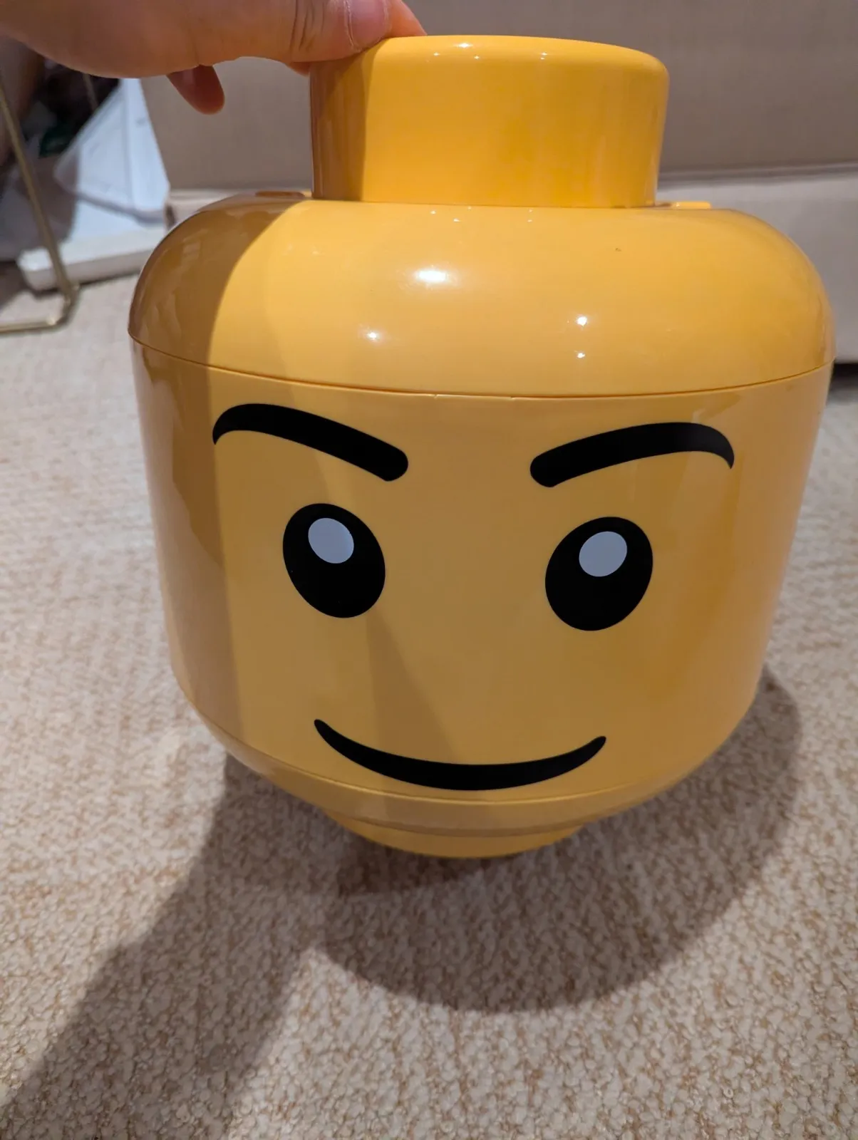 Big Yellow Face LEGO Head 2010 Storage Container/sorting Trays WITH Legos!