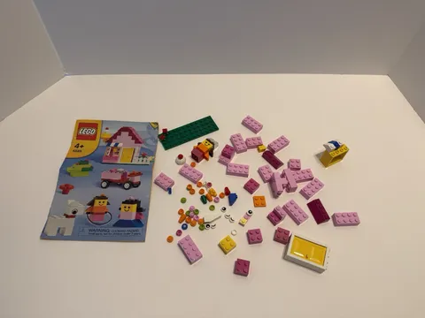 LEGO Pink Brick Box 5585 Incomplete From 2008 Plus Extra Pieces Over 70 Pieces