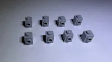 Lego Lot Of 8 Medium Stone Grey 1x1 Modified Bricks Brick W 1 Stud On Side New