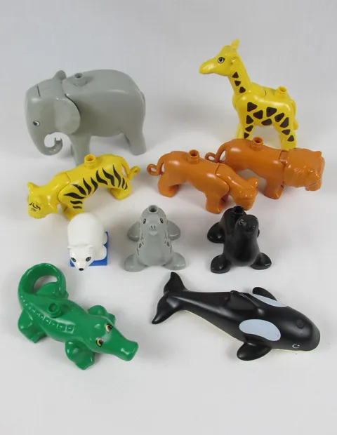 Lot of 10 Lego Duplo Zoo Animals Etc.