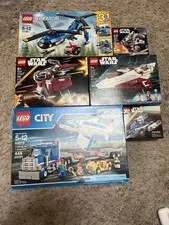 6 Lego Sets All Pieces Included and disassembled with instruction books.