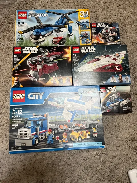 6 Lego Sets All Pieces Included and disassembled with instruction books.