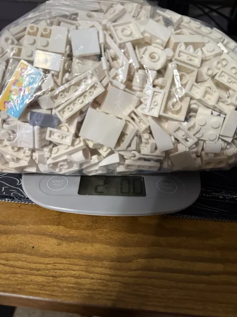 LEGO White Bulk Parts Lot – 2 lbs
