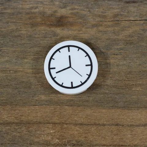 LEGO White Tile Round 2 x 2 with Clock Pattern 4150px1 Qty 1
