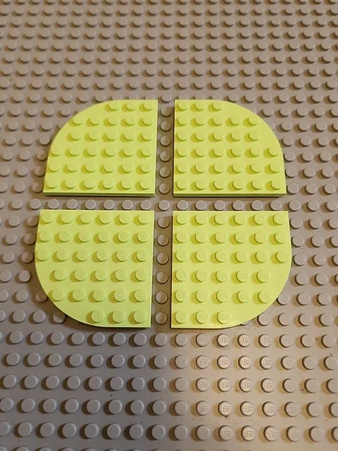 LEGO Plate Light Green 6x6 w/ Round Corner Lot of 4
