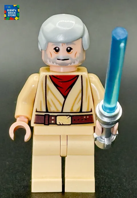 Lego Star Wars Obi-Wan Kenobi  Minifigure Old Light Bluish Gray Hair sw1084