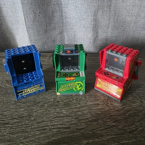 LEGO NINJAGO Arcade Pod Lot Of 3 Jay Lloyd Kai Blue Green Red