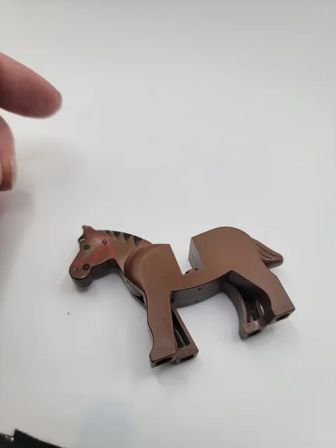 Lego Horse with Moveable Head with Red Bridle and Black Mane (73392)