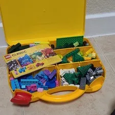 LEGO Yellow Plastic Carrying Case w/ Handle, 6 Compartments Storage (10713)