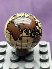 LEGO Cylinder Hemisphere 2 x 2 W Reddish Brown Globe 61287c01pb03 10224 70810