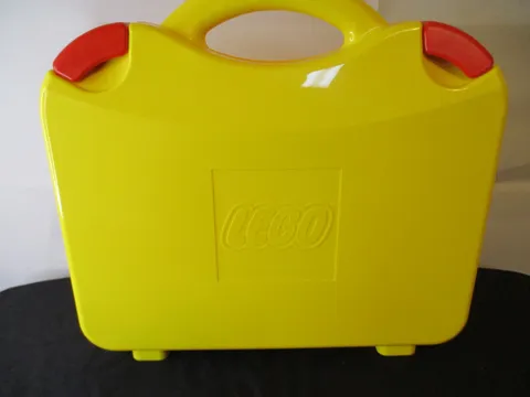 LEGO Yellow & Orange Plastic Carrying Case Storage Box w/ Dividers 9.5" x 11"