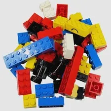 LEGO Bricks Lot of 56 - Vintage 1980s Pieces with Eyes, Wheels & Mouth