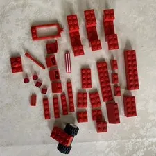 LEGO Lot Of Vintage RED, GRAY, YELLOW, BLUE, WHITE, BLACK -Individuality Bagged-