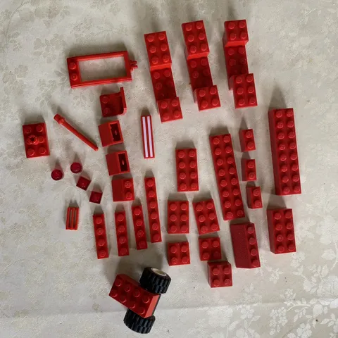 LEGO Lot Of Vintage RED, GRAY, YELLOW, BLUE, WHITE, BLACK -Individuality Bagged-