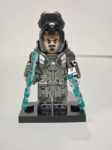 Wiplash Iron Man Metal Color Custom Lego Minifigure Pad Print With Black Stand 