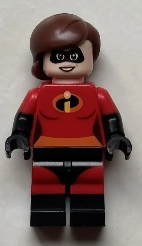 LEGO The Incredibles Elastigirl Minifigure w/ Mask Face Brown Hair Red/Black