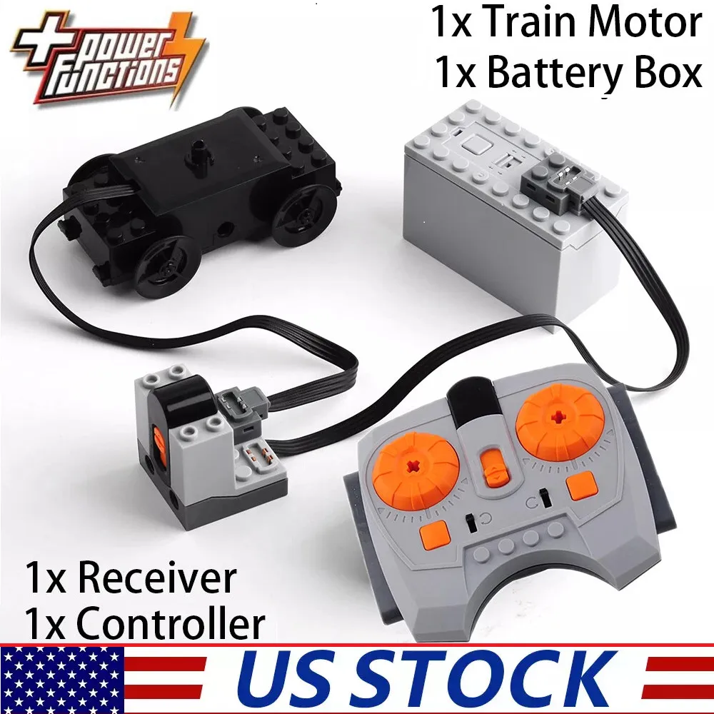 4PCS Power Functions Battery Box Train Motor IR Receiver Controlled For Lego Set