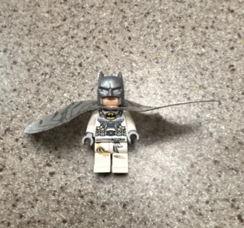 LEGO Batman Minifigure Figure w/ Gray Cowl, White Suit & Cape, Plastic, 5+