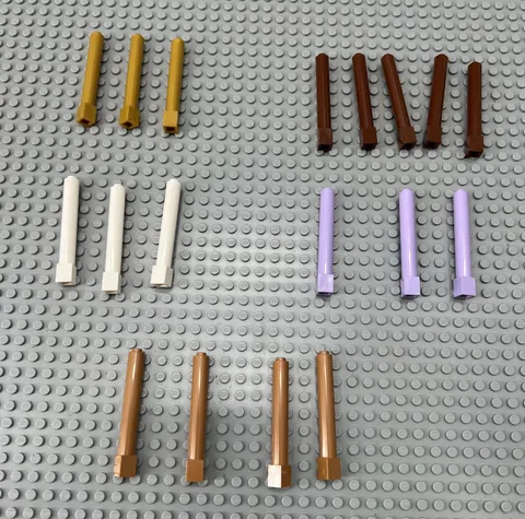 Lego Lot of 18 Brick Pillars Supports 1 x 1 x 6 Round with Square Base (43888)