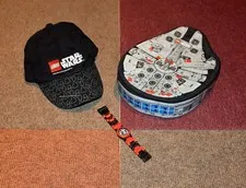 Lego Star Wars Fan Starter Bundle :-) Hat Cap Watch Falcon Figures Collection Box