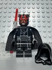 LEGO Star Wars Darth Maul minifigure ( 75096 ) with Hood and Lightsaber!