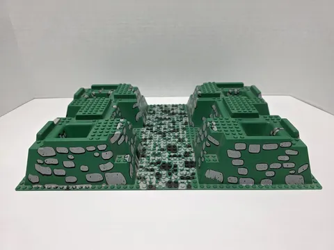 Vintage LEGO Green Raised Baseplate 30271 Castle Terrain Plastic 2001 Read