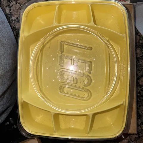 Lego Sorting Bin Tray w/ Clear Lid Yellow 7 Compartment Storage Box 