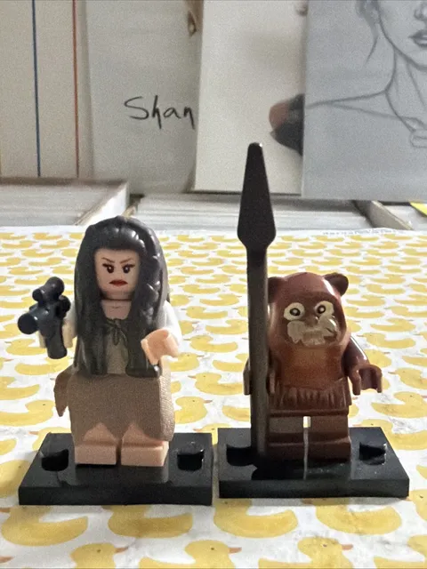 PRINCESS LEIA EWOK VILLAGE + WICKET LEGO MINIFIG FIGURE star wars warwick davis