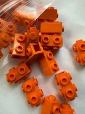 LEGO- NEW-#7729-ORANGE-BRICK 1 X 1 X 1 2/3/ STUDS 3 SIDES-5 PIECES