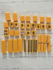 LEGO BRIGHT LIGHT ORANGE LOT 39 PCS 1X2X5 1X2X2 1X1 COLUMN PILLAR VARIETY