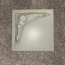Vintage 1980s LEGO Base Plate – Lunar Space Crater Moon Raised, Old Gray – 3947a