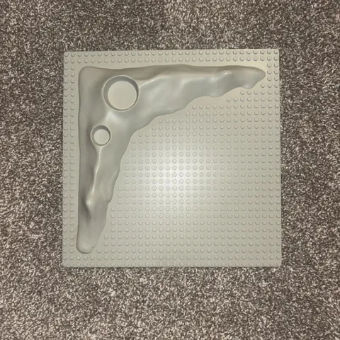 Vintage 1980s LEGO Base Plate – Lunar Space Crater Moon Raised, Old Gray – 3947a
