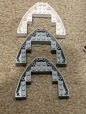 LEGO Boat Hull 2622  Lot of 3 Boat Base Bow Brick Wedge 8x10 Open Old Light Gray