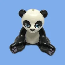RARE Lego Animals Black White Panda Bear Minifigure
