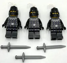 Lego 3 New Castle Serpent Knight Minifigures Weapon Medieval Men Swords Army