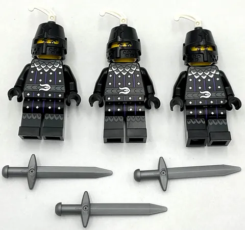 Lego 3 New Castle Serpent Knight Minifigures Weapon Medieval Men Swords Army
