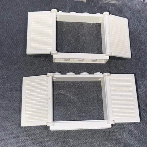 LEGO Vintage Pair 2x White Windows With 1x2x3 Shutter Shutters Lot