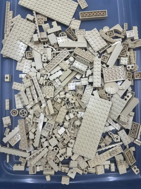 1 lb. Mixed Tan Colored Legos - standard blocks and unique pieces (Lot B)