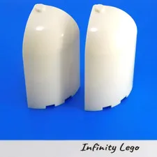 2 LEGO White Panels 3 x 3 x 6 Corner Round Horse Trailer (7635 6059 35165)