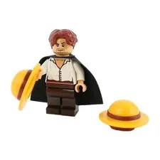 LEGO® One Piece Minifigure™ SHANKS w Hat and Hat w Hair plus Cape Set op001