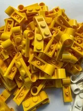 LEGO - NEW-#3172-YELLOW-PLATE MODIFIED 1 X 2 W/ PIN HOLE END-10 PIECES