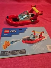 LEGO City Fire Rescue Hovercraft 60308 w Minifigure Manual No Box