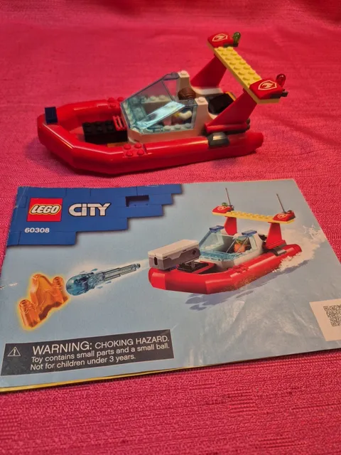 LEGO City Fire Rescue Hovercraft 60308 w Minifigure Manual No Box