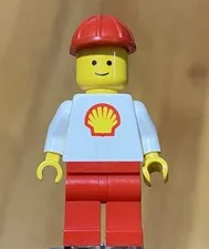 LEGO Classic Town Shell Worker In Red Hard Hat Solid Stud Head