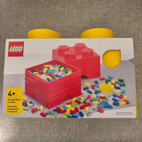 LEGO Storage Brick 4 Knobs Yellow New
