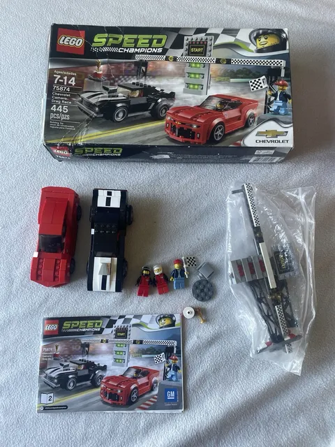 LEGO SPEED CHAMPIONS: Chevrolet Camaro Drag Race (75874) Complete MISSING Book 1