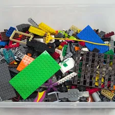LEGO Mixed Bulk Lot Bricks Pieces Parts w/ Plates Wheels 2 Pounds Multicolor